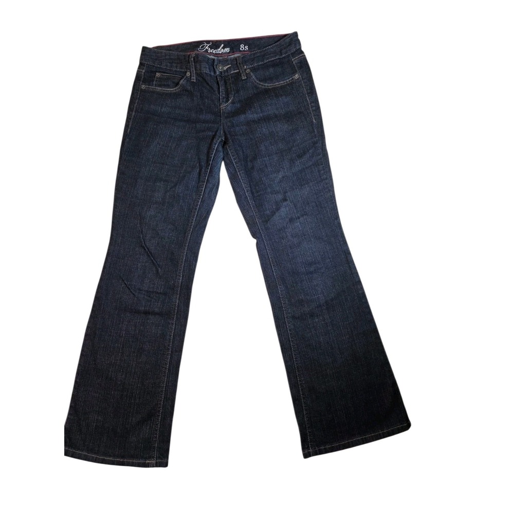 Tommy Hilfiger Freedom Boot Cut Low Rise Dark Wash Jeans‎ W Logo 8S